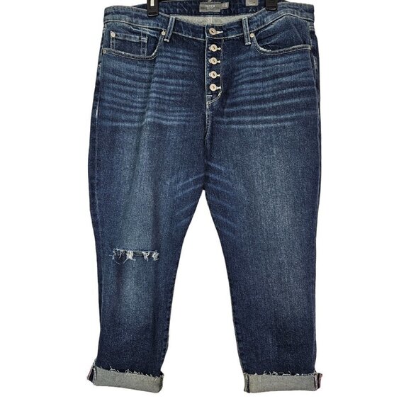 torrid Denim - NWT TORRID Destructed Knee Distressed Button Fly Raw Hem Jean 18S 14589345